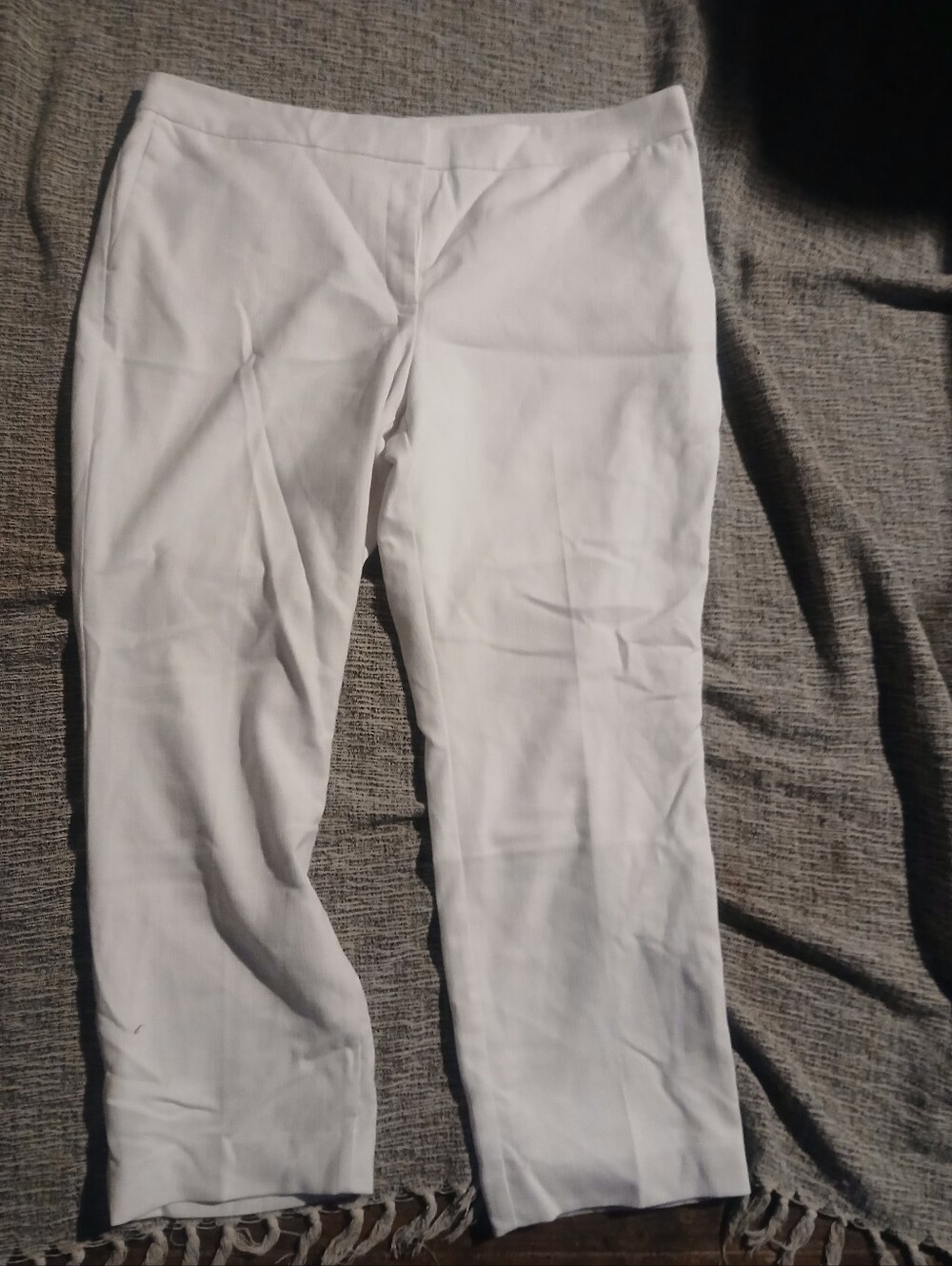Ann Taylor Factory White Rayon Blend Cropped Pants 16